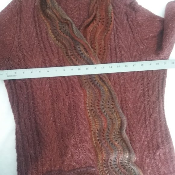 Royal Robbins women's size L burgundy multicolored cardigan sweater - Picture 8 of 14